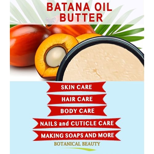 Botanical Beauty BATANA OIL BUTTER 100% Natural Pure Virgin Unrefined Raw for FACE, SKIN, BODY, HAIR, NAILS, DRY SKIN. Batana Oil, Shea Nut Butter, Vitamin E, Beeswax. 4 Fl oz 120 ml