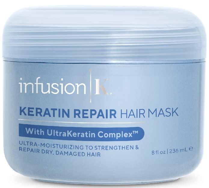 Infusion K Intense Repair Hair Mask with UltraKeratin - Moisturizing & Strengthening, Color Safe, 8 oz