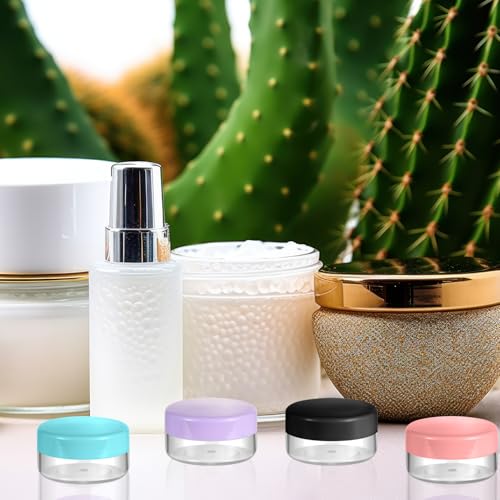 8 pcs Small Plastic Lip Balm Containers - 10g Cosmetic Sample Jars for Makeup & Skincare