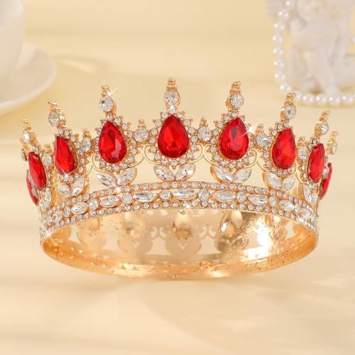 FORSEVEN Queen Crown Rhinestone Tiara for Women Wedding