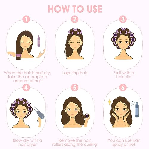 Hair Rollers Set, 29 Pcs Self Grip Heatless Curlers