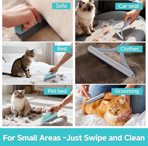 Pet Hair Removal Carpet Rake with Adjustable Handle | 3-Pc Set