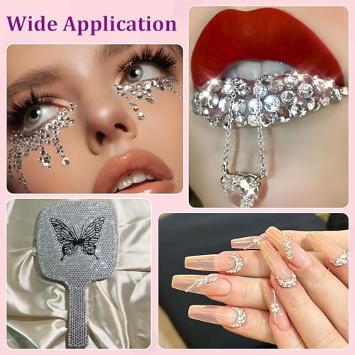 Silver Clear Rhinestones Bedazzling Kit with 35,000 Gems + Glue & Tools - Large Pack