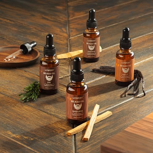 Beard Oil for Men ? Sandalwood, Vanilla & Cedarwood Natural Mens Beard Oil Kit with Argan & Jojoba Oil - Beard Softener & Deeply Moisturizer Adding a Natural Shine, Grooming Kit Beard Care for Him