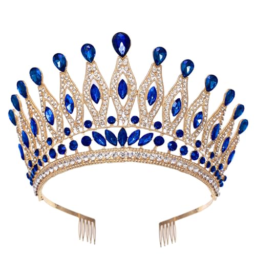 Rhinestone Wedding Tiara Crown for Women with Combs