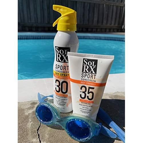 SolRX SPORT SPF 35 Sunscreen, Reef Friendly, Oxybenzone Free, Fragrance Free (Pack of 2)