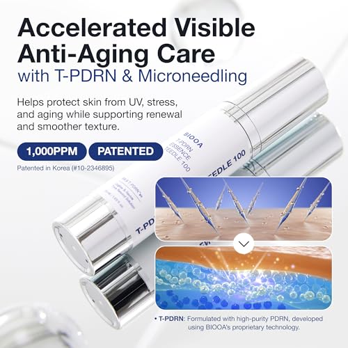 PDRN Teedle Shot 100, Spicule Microneedling Serum, Minimizing Pores & Fine Lines, Peptide Collagen Glow Skin, Rejuvenation, Exfoliation, Daily Care, Korean Skincare, 1.69Fl Oz (50ml)