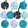 10 Pack Bath Loofah Sponges - Exfoliating Shower Puffs