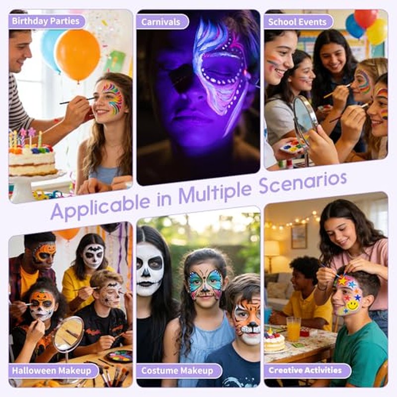 42 Color Face Paint Kit - Water Activated Face & Body Paint