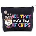 BWWKTOP Mrs. Potts And Chip Makeup Bag Beauty Inspired Gifts All That And A Bag Of Chips Makeup Zipper Pouch Bag Chip Merchandise (Bag Of Chips BL)