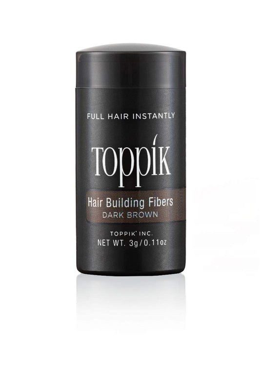 Toppik Hair Building Fibers, Dark Brown, 3g, Fill In Fine or Thinning Hair, Instantly Thicker, Fuller Looking Hair, 9 Shades for Men & Women