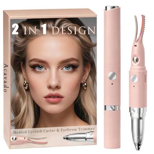 Heated Eyelash Curler & Eyebrow Trimmer 2-in-1 USB Rechargeable