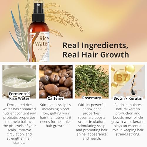 Fermented Rice Water Spray for Hair Growth - Rosemary & Biotin | 4 fl oz