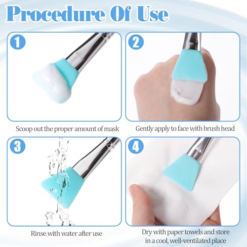 7-Piece Silicone Brush Applicator Kit - Green for Makeup & Crafting