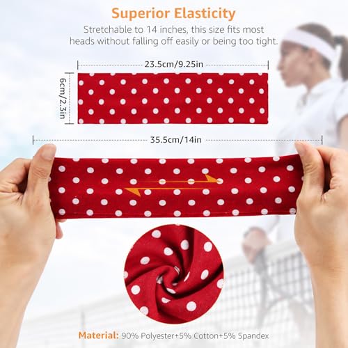 Polka Dot Elastic Headbands for Women, 4-Pack Non-Slip