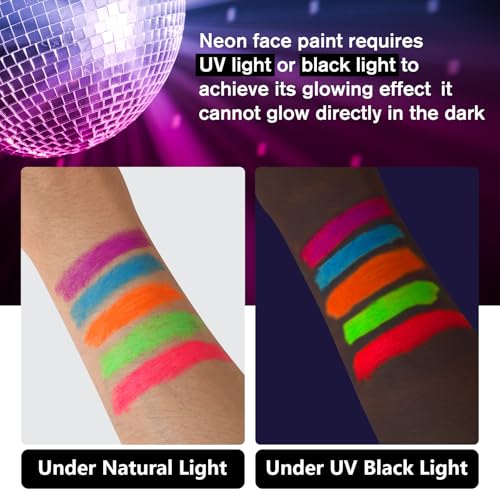 15 Pcs UV Glow Face Paint Sticks for Black Light Parties