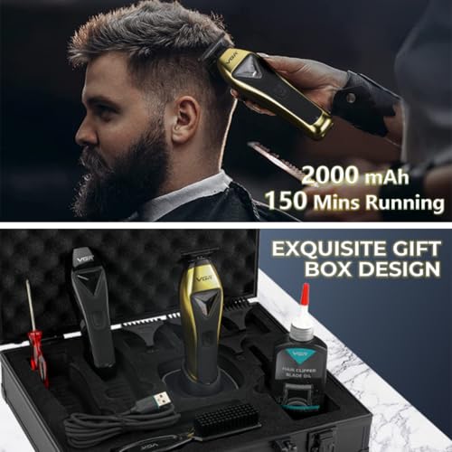 VGR 994 Professional Hair Trimmer with Zero-Gap T-Blade and Precision Cutting