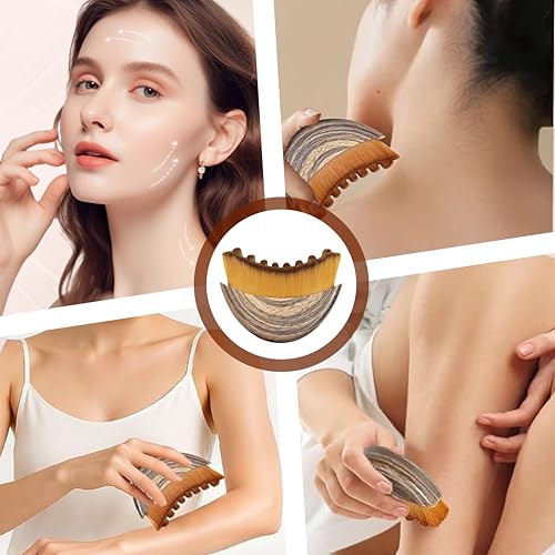 2pc Lymphatic Contour face Brush and Body Brushes,face Brush for Lymphatic Drainage,Contour Faces Brush for Lymphatic Drainage Ergonomically Designed to Fit The Skin Precisely and Relieve Fatigue