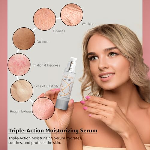 Triple-Action Daily Moisturizing Serum ? 70% Organic, Paraben-Free Hyaluronic Acid + Aloe Vera + Green Tea ? Hydrates, Soothes & Protects ? 50 mL