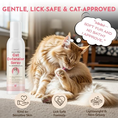 Cat Detangler Spray for Matted Fur | No-Rinse Grooming Solution