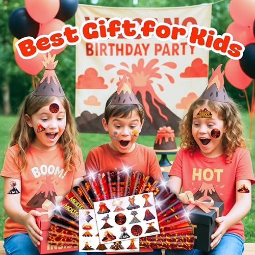 Volcano Party Favors Set - 48PCS Slap Bracelets & Tattoos