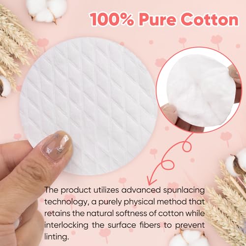 ICOTLE Extra Large Cotton Rounds - 3.14" Pure Cotton Pads (120 Count)