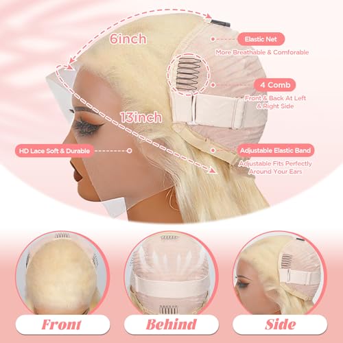 613 Blonde Body Wave Lace Front Wig - Human Hair 22 Inch