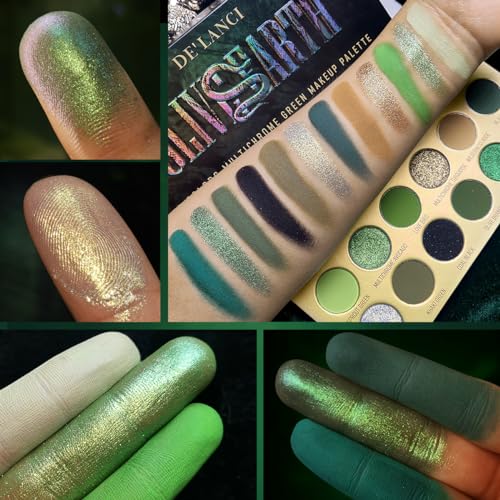 DE'LANCI Olive Green Eyeshadow Palette – 12 Pigmented Shades