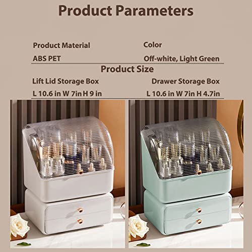Makeup Organizer Cosmetics Makeup Storage Box Skincare Organizers Waterproof and Dustproof with Cover Cosmetic Display Case (Light Grey C)
