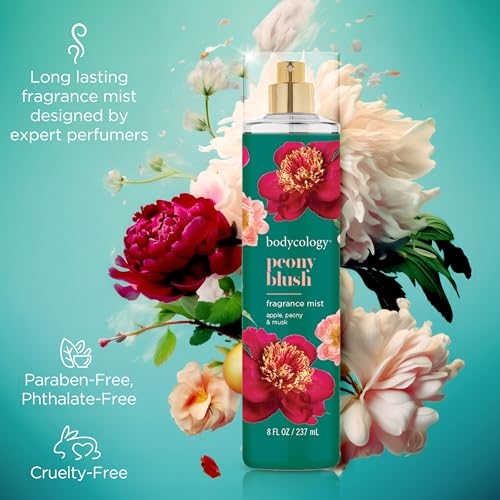 Bodycology Peony Blush Fragrance Body Mist 8oz - Long Lasting Floral & Fruity Scent