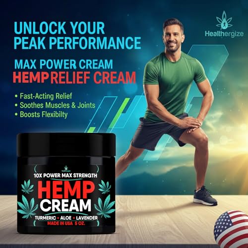 Hemp Cream Maximum Strength-Full Body Hemp Lotion HempOil Infused-Lavender, Aloe, Turmeric, Aches, Muscles, Joints, Back, Knees, Neck-Made in USA