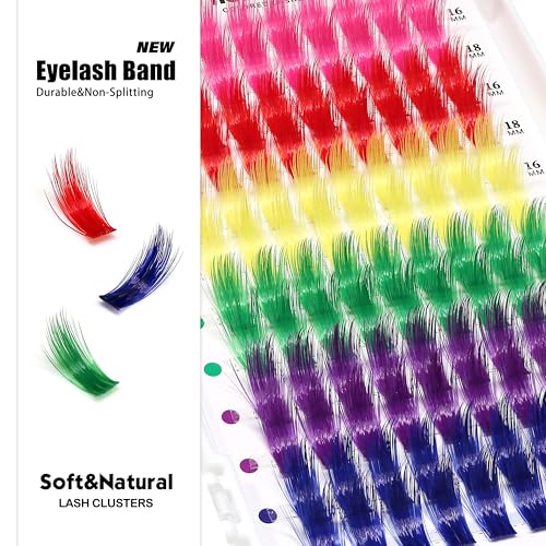 Colored Lash Clusters - Faux Mink Eyelashes with Flexible Band