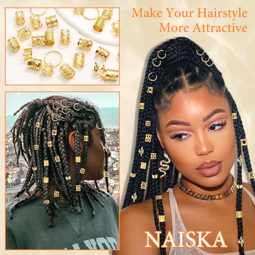280PC Gold Hair Jewelry Set for Braids, Locs & Dreadlocks