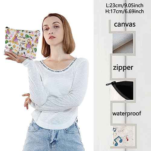 WZMPA Princess Hair & Sun Cosmetic Bag Fairy Tales Fans Gift You Are Braver Stronger Beautiful Than You Know Hair Movie Makeup Zipper Pouch Bag (Hair Princess)