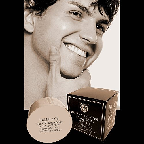 Henry Cavendish Himalaya Shaving Soap with Shea Butter & Coconut Oil. Long Lasting 4 oz Puck Refill. Mens Shave Soap. All Natural. Rich Lather, Smooth Comfortable Shave. For Ladies and Gentlemen.