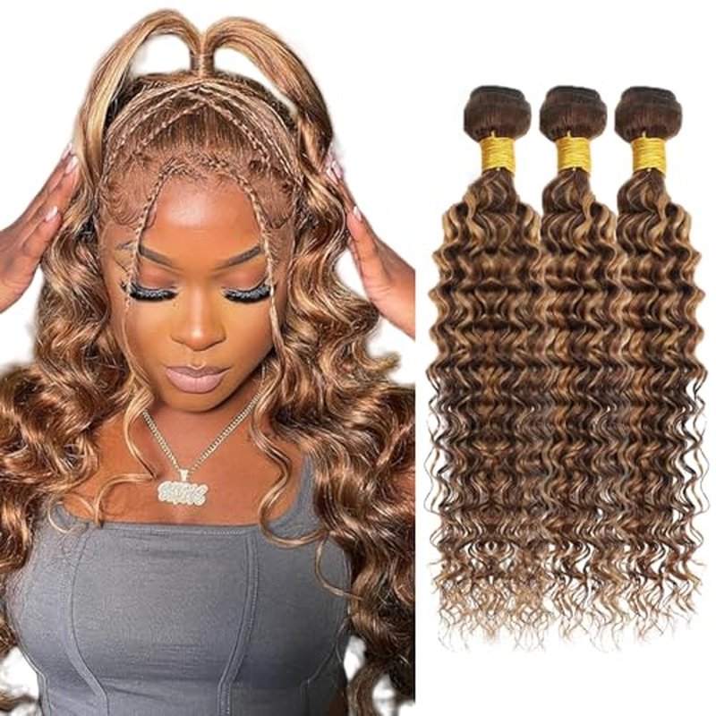 P427 Human Hair Bundles 20 22 24 inch Deep Wave
