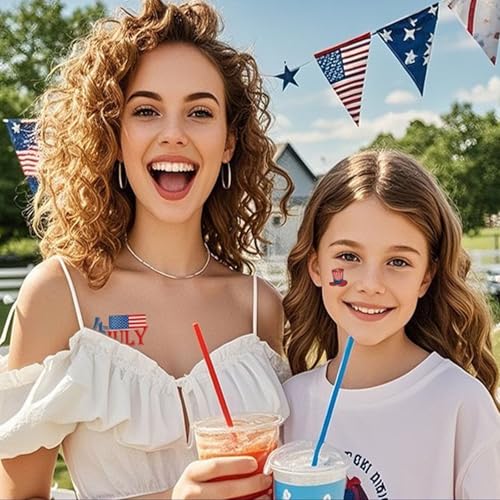 American Flag Temporary Tattoos 24pcs - 4th of July