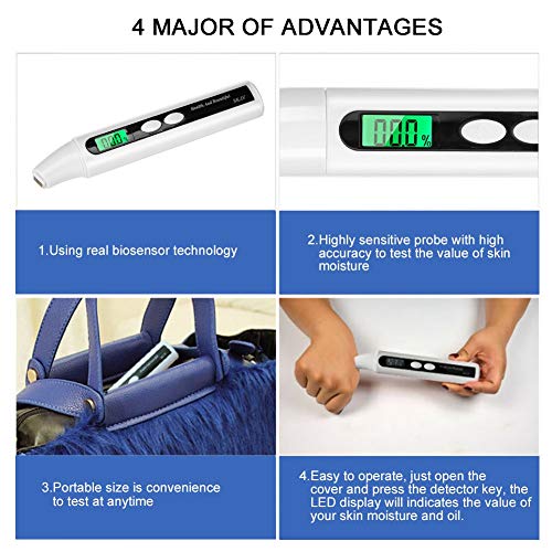 Digital Skin Hydration Tester & Oil Analyzer with LCD Display