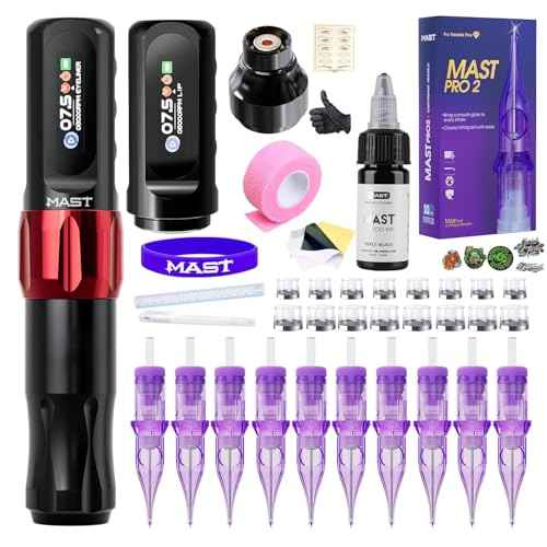 Tattoo Machine Cordless Pen Gun Extra 800mAh Battery Mcore Motor Rotary With 10Pcs Tattoo Cartridge Needles Black Ink Holder Cups For Artists & Beginners