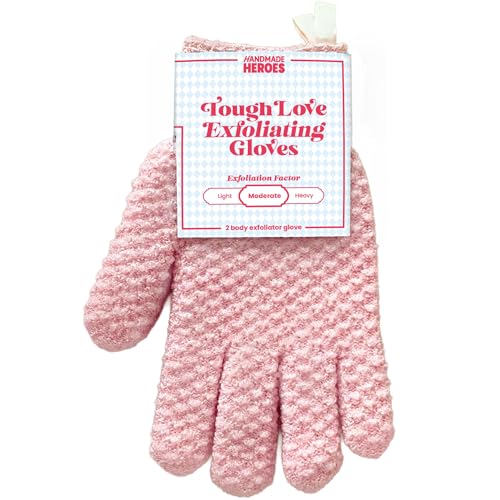 Handmade Heroes Exfoliating Gloves – 2pc Reusable Body Scrub Mitt