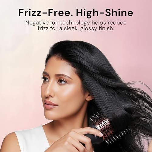 L'ANGE HAIR 75mm Black Titanium 2-in-1 Blow Dryer Brush for Fast Styling
