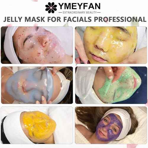 YMEYFAN Jelly Mask for Facials, Jelly Mask Powder Bulk Wholesale for Esthetician Supplies Professional Beauty Salon Spa Facial Mask Vajacial, Face Masks Skincare Big Set (10 Jar, 500g/17.6oz)