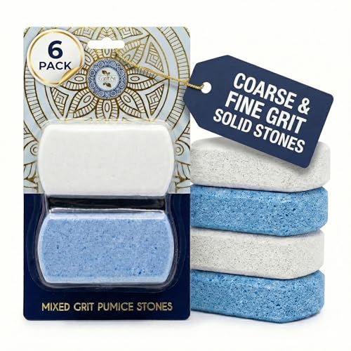 Earth & I Pumice Stone for Feet - Siliglass Foot Callus Remover (6-Pack)