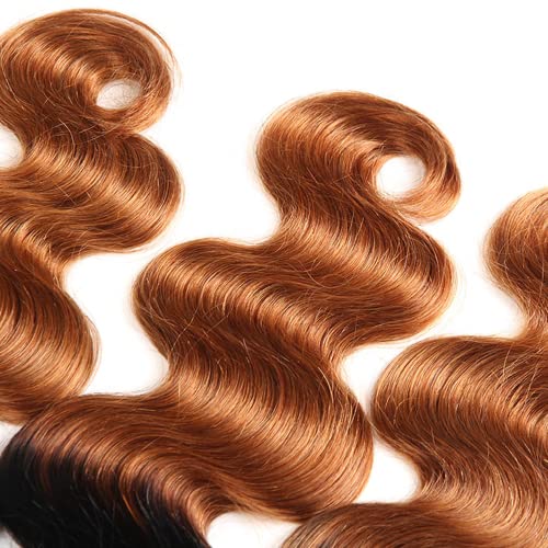 Fridnae Ombre Brown #1B30 Body Wave Human Hair Bundles 24-28 Inch Set