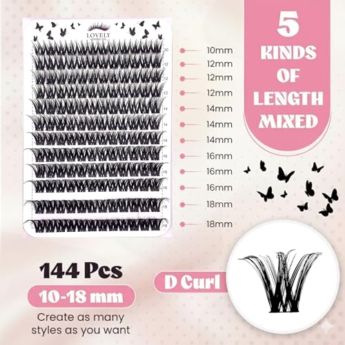 Feather Me Cluster Lashes D Curl 10-18mm Mixed Length