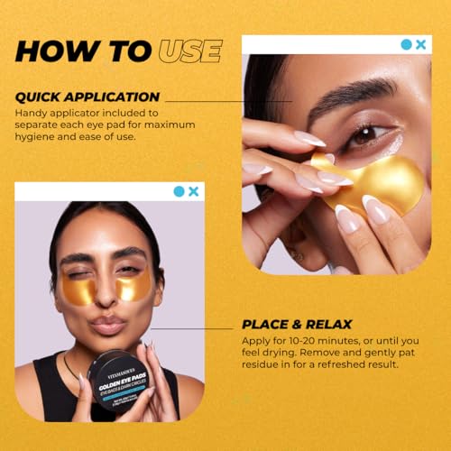 Vitamasques Golden Hydrogel Eye Pads – 32 Pairs for Puffy Eyes