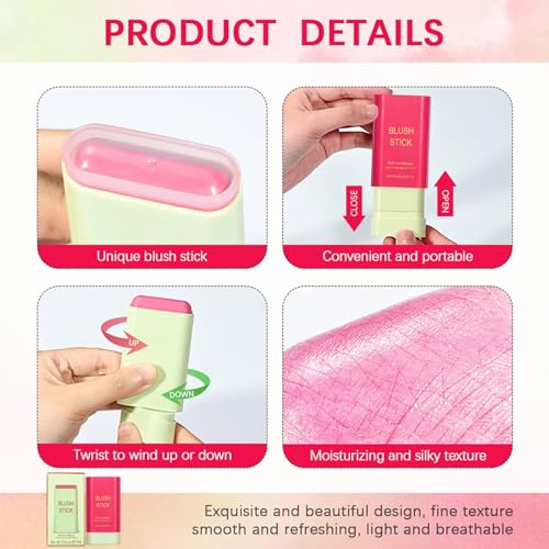 GMaxit Multi-Use Tinted Makeup Stick for Face, Eyes & Lips - Shy Pink