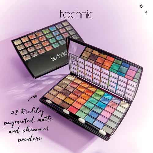 Technic 48 Eyes Eyeshadow Palette ? Highly Pigmented Matte & Shimmer Shades with Mirror - Makeup Gift