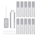 10 Pack Crystal Rhinestone Lip Gloss Wand Tubes, 5ml Empty Lip Gloss Containers, Lipgloss Lip Balm Bottles with Rubber Stoppers for DIY Lip Glaze Balm Cosmetic Business (Silver Diamond)
