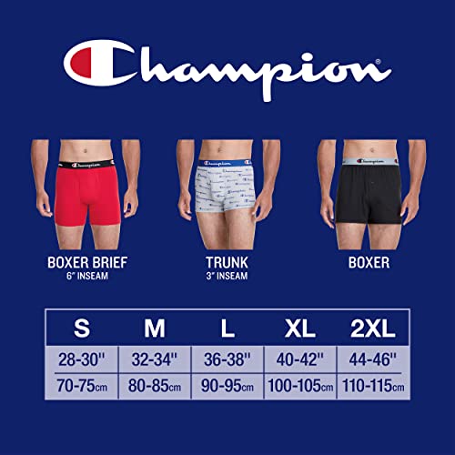 Champion Men's Boxer Briefs, Every Day Comfort Stretch Cotton Moisture-Wicking Underwear, Multi-Pack, Black-5 Pack, Small